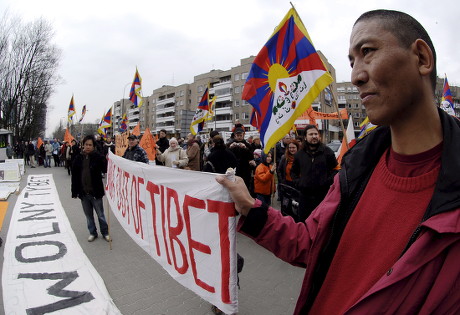Poland China Tibet Protest - Mar 2008