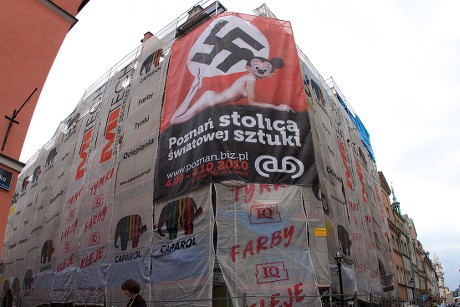 Large Poster Nazi Swastika Naked Woman Editorial Stock Photo - Stock
