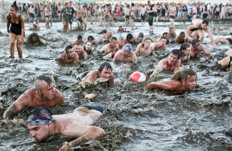 Young People Enjoy Traditional Mud Bath Editorial Stock Photo - Stock ...