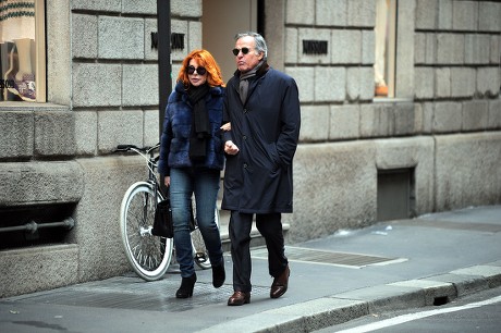Giuliano Adreani and wife out and about, Milan, Italy - 08 Feb 2017