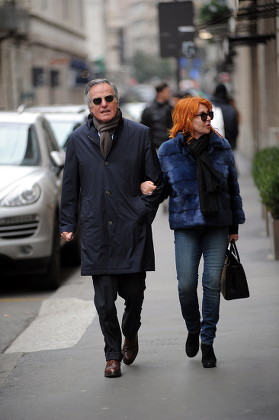 Giuliano Adreani and wife out and about, Milan, Italy - 08 Feb 2017