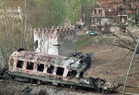 Grdelicka Klisura Serbia Yugoslavia Wrecked Carriage Editorial Stock ...