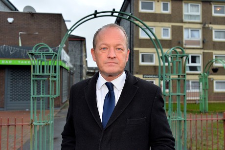 Suspended Rochdale Mp Simon Danczuk Meets Local Residence On The Streets Of Rochdale Greater Manchester.