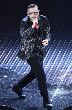 Italian Singer Rocco Hunt Performs On Editorial Stock Photo - Stock ...