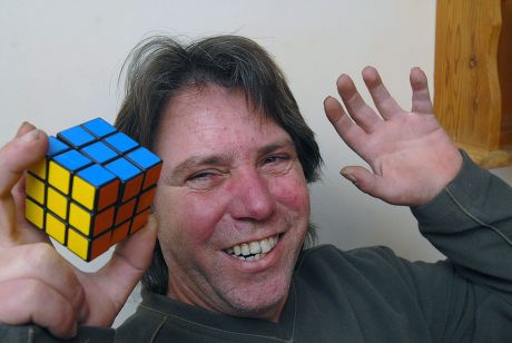 Graham Parker who has solved his Rubik's Cube after 26 years of trying, Portchester, Hampshire, Britain - 11 Jan 2009