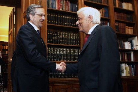 Greek President Pavlopoulos Meets New Democracy Leader Samaras - Jun 2015