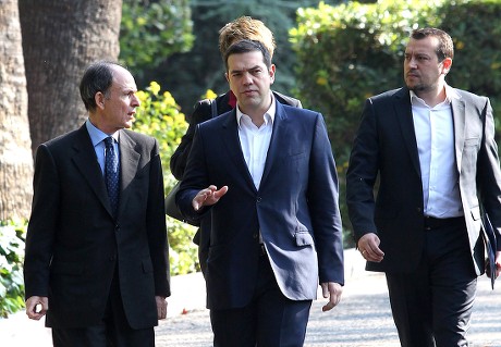 Greek Prime Minister Alexis Tsipras Exits the Presidential Palace After a Meetong with President Karolos Papoulias in Athens - Nov 2015