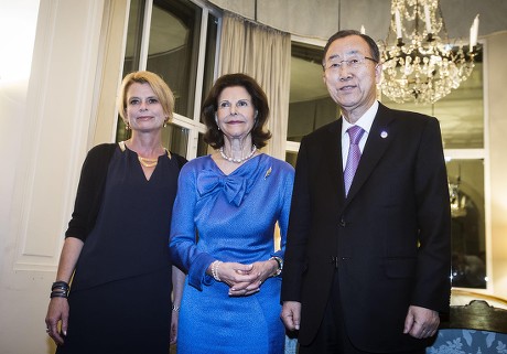 Un Secretary General Ban Ki - moon Visit Embassy of Sweden in Rome - Apr 2015