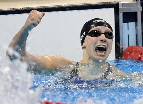 Katie Ledecky Usa Celebrates After Winning Editorial Stock Photo ...