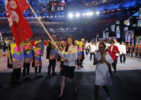 Swimmer Stephanie Au of Hong Kong Carries the Hong Kong Flag During the Opening Ceremony of the Rio 2016 Olympic Games in Rio De Janeiro Brazil 05 August 2016 Brazil Rio De Janeiro