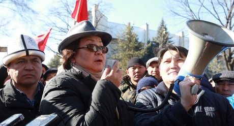 Protest against detention of Kyrgyz opposition politician Omurbek Tekebayev, Bishkek, Kyrgyzstan - 26 Feb 2017