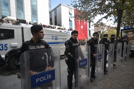 Turkish Riot Police Stands Guard Front Editorial Stock Photo - Stock ...