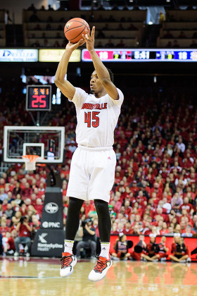 Louisville Cardinals guard Donovan Mitchell (45) during the NCAA