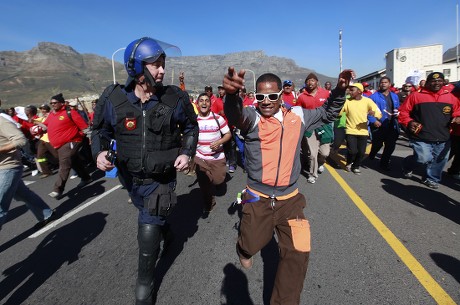 South African Riot Policeman Tries Keep Editorial Stock Photo - Stock ...