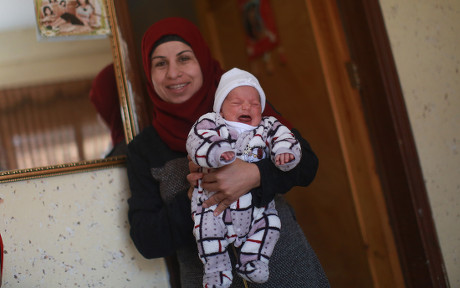 Palestinian Mother Samira Nimr Holds Her Editorial Stock Photo - Stock ...