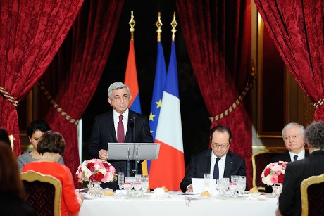 Official dinner In Honour of Armenian President Serzh Sarkisian, Paris, France - 09 Mar 2017
