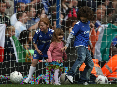 Luna Lampard Daughter of Frank (centre) Plays Football On the Pitch at Chelsea United Kingdom London
