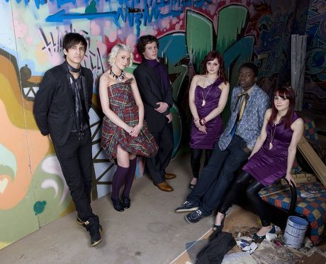 Cast members of the 2009 series TV programme ' Skins ' during filming on set in Bristol, Britain - 17 Dec 2008