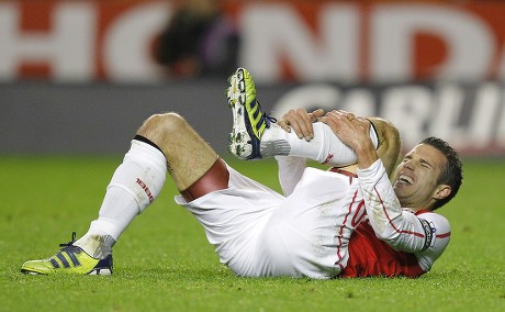 Robin Van Persie Arsenal Grabs His Editorial Stock Photo - Stock Image