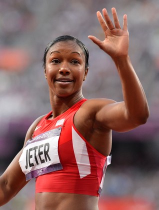 Usas Carmelita Jeter Waves Crowd Following Editorial Stock Photo ...