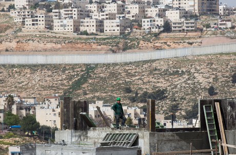 Worker Stands Construction Site Israeli Settlement Editorial Stock ...