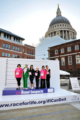 Celebrity women star in 'Live Ad' to launch Race for Life, London, Britain - 2 Mar 2009
