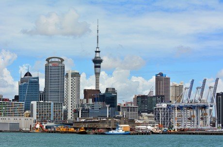 Auckland Waterfront Skylineauckland Largest Polynesian City Editorial ...