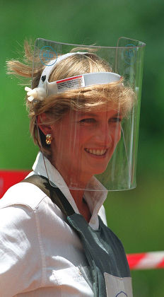 Diana Princess Wales Walking Near Minefield Editorial Stock Photo
