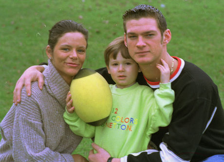 Liam Botham with Sarah-Jane Regan and her son Regan Hall
