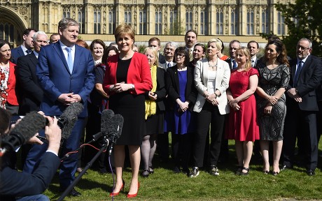 SNP Leader Sturgeon addresses media outside Parliament, London, United Kingdom - 19 Apr 2017