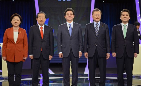 Presidential contenders at TV debate, Seoul, Korea - 19 Apr 2017