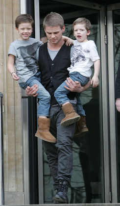 Jeff Brazier Carrying His Sons Bobby Editorial Stock Photo - Stock ...