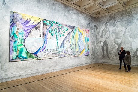 Chris Ofili 'The Caged Bird's Song' tapestry press preview, London, UK - 25 Apr 2017