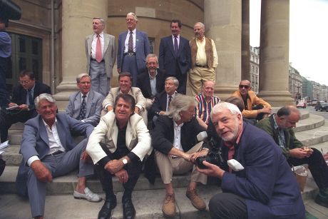 Fifteen Of The Original Radio 1 Dj's Line-up On The Steps Of All Soul's Church Central London This Morning (friday) In A Recreation Of The Original Publicity Photograph Taken 30 Years Ago That Launched The New Station. (l-r) Back Row: Tony Blackbur