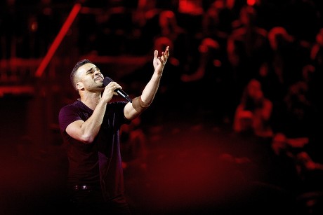 Singer Andras Kallay-saunders Representing Hungary Performs His Song 'Running' During Rehearsals For the First Semi-final of the 59th Annual Eurovision Song Contest at the B&w Hallerne in Copenhagen Denmark 05 May 2014 the Two Semi-finals Will Take Place on 06 and 08 May the Grand Final on 10 May Denmark Copenhagen
