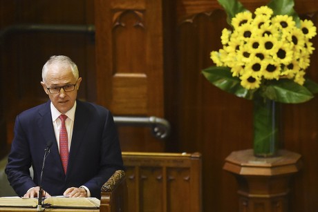 Australian Prime Minister Malcolm Turnbull Speaks Editorial Stock Photo ...