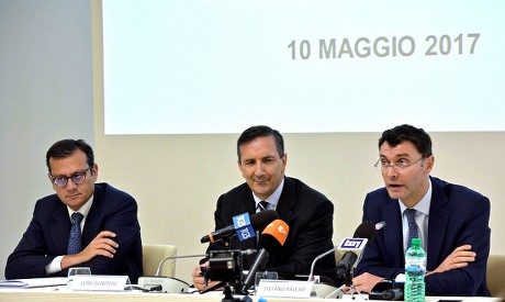 Alitalia special commissioners news conference, Fiumicino, Italy - 10 May 2017