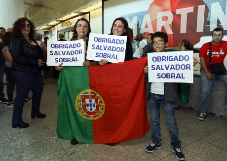 Salvador Sobral arrives at Lisbon, Portugal - 14 May 2017