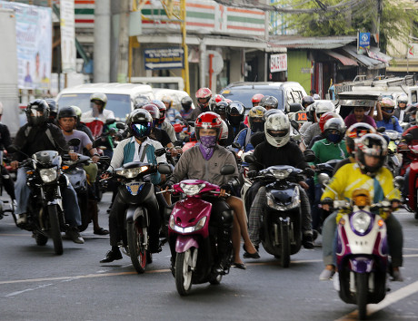 Filipino Motorcycle Riders Maneuver On Busy Editorial Stock Photo ...