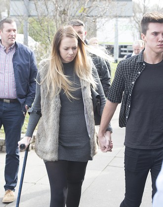 Leah Washington One Of The Victims Of The Rollercoaster Crash Arrives At Court With Boyfriend Joe Pugh. Court Case Involving The Owners Of Alton Towers Who Have Admitted Health And Safety Breaches Over The Smiler Rollercoaster Crash Which Resulted In