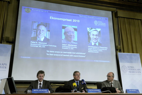 Sweden Nobel Prize Economic Sciences - Oct 2010