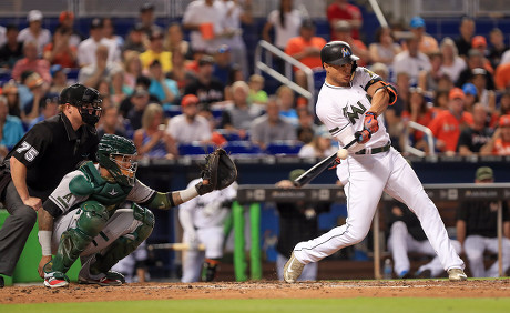 Miami Marlins Right Fielder Giancarlo Stanton Editorial Stock Photo ...