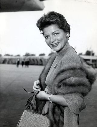 Lys Assia Swiss Singer Who Won The First Eurovision Song Contest In 1956 Arriving At London Heathrow Airport. 