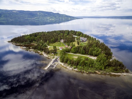 Aerial view of the Utoya island, Norway - 31 May 2017