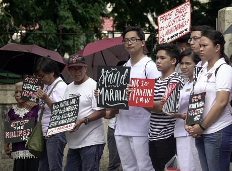 Filipino Activists Hold Protest Against Martial Editorial Stock Photo ...