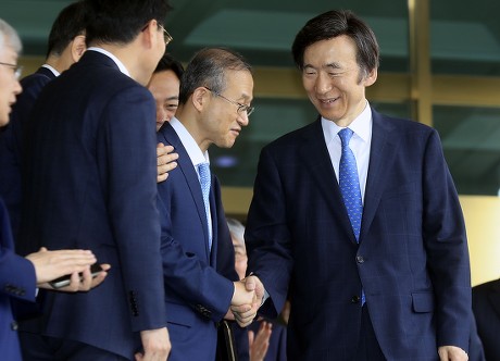 Outgoing South Korean Foreign Minister Yun departs after many years in office, Seoul, Korea - 19 Jun 2017