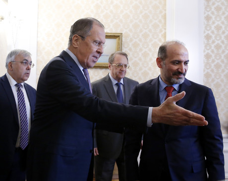 Sergei Lavrov and  Syrian opposition member Ahmad Jarba, Moscow, Russian Federation - 22 Jun 2017