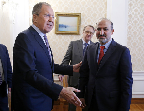 Sergei Lavrov and  Syrian opposition member Ahmad Jarba, Moscow, Russian Federation - 22 Jun 2017