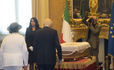 Giorgio Napolitano at funeral chamber of Stefano Rodota, Rome, Italy - 24 Jun 2017