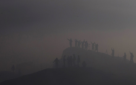 Indonesian Hindu Villager Stand During Yadnya Editorial Stock Photo ...